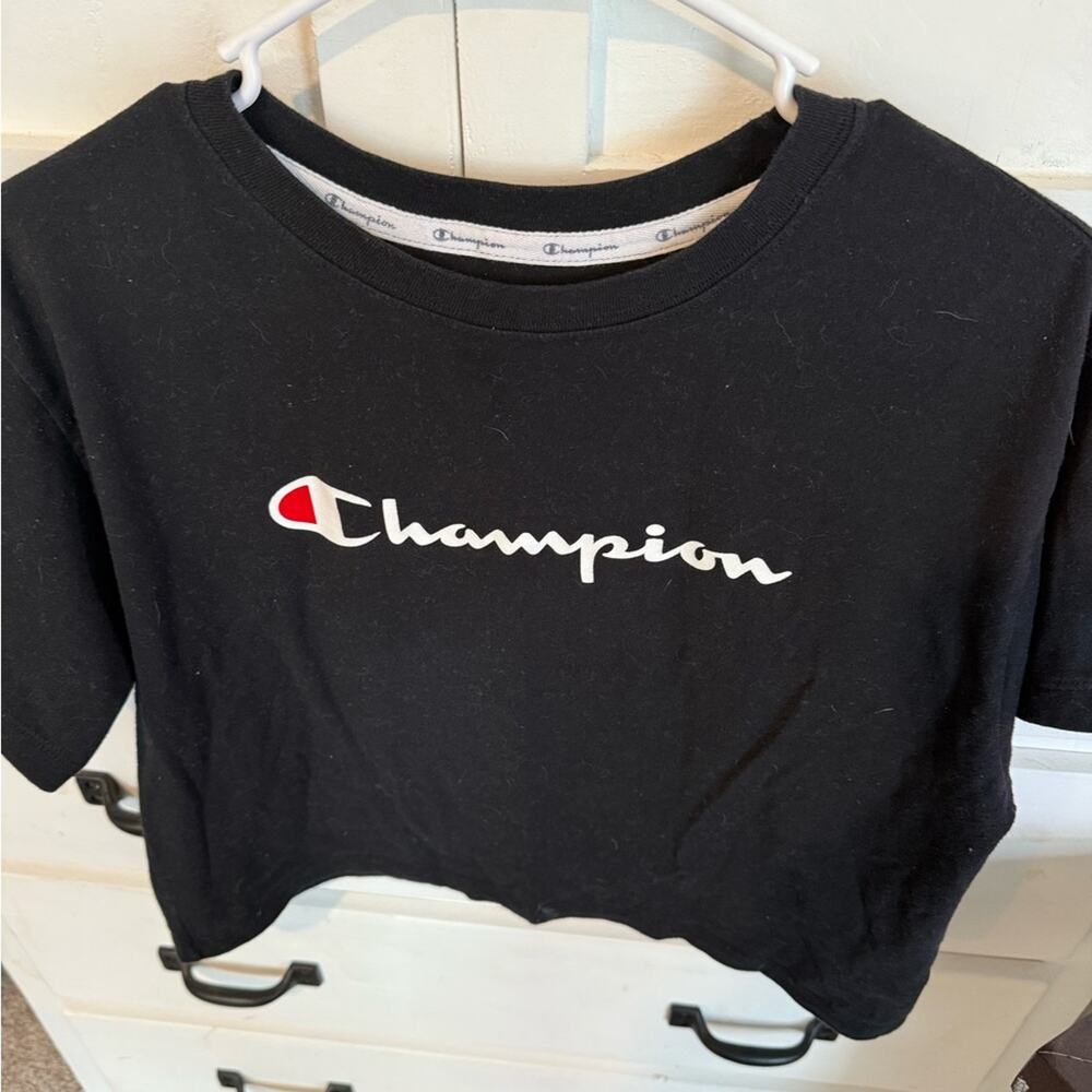 Black Champion Crop - M